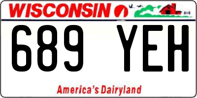 WI license plate 689YEH