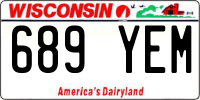 WI license plate 689YEM