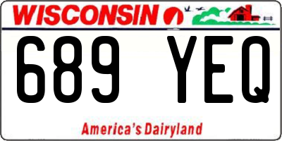 WI license plate 689YEQ