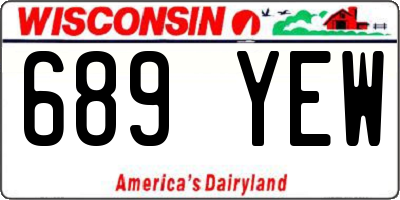 WI license plate 689YEW