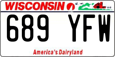 WI license plate 689YFW
