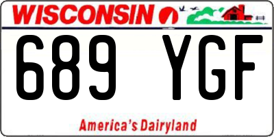 WI license plate 689YGF