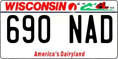 WI license plate 690NAD