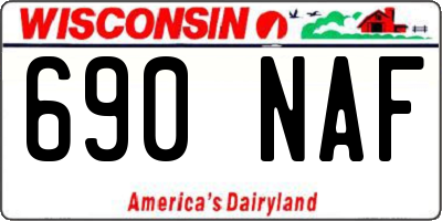 WI license plate 690NAF