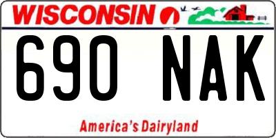 WI license plate 690NAK