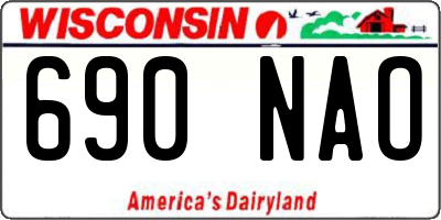 WI license plate 690NAO