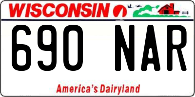 WI license plate 690NAR