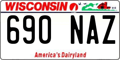 WI license plate 690NAZ