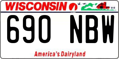 WI license plate 690NBW