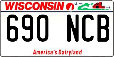 WI license plate 690NCB