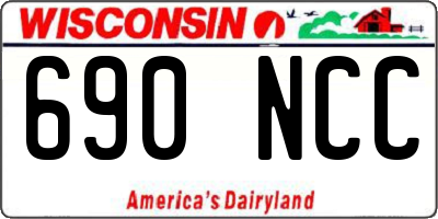 WI license plate 690NCC