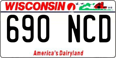 WI license plate 690NCD