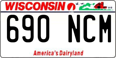 WI license plate 690NCM
