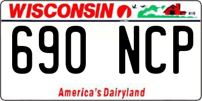 WI license plate 690NCP