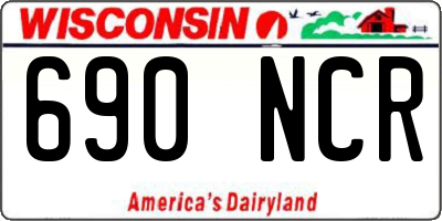 WI license plate 690NCR