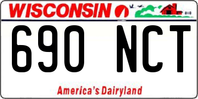 WI license plate 690NCT