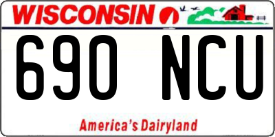 WI license plate 690NCU