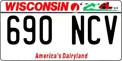 WI license plate 690NCV