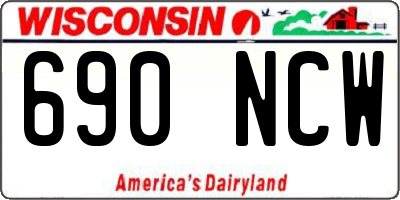 WI license plate 690NCW