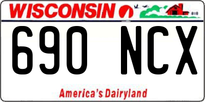 WI license plate 690NCX