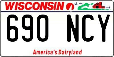 WI license plate 690NCY