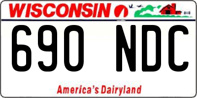 WI license plate 690NDC