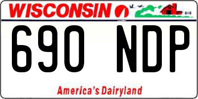 WI license plate 690NDP