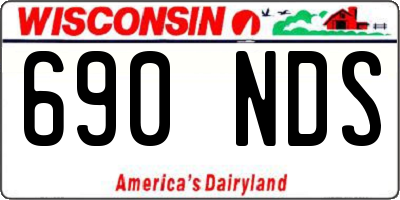WI license plate 690NDS