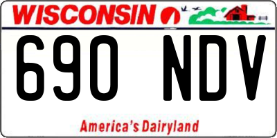 WI license plate 690NDV