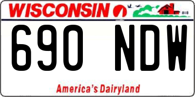 WI license plate 690NDW
