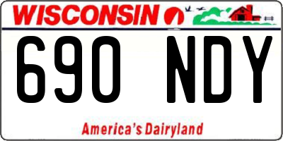 WI license plate 690NDY