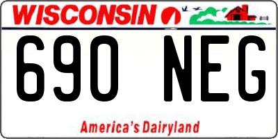 WI license plate 690NEG