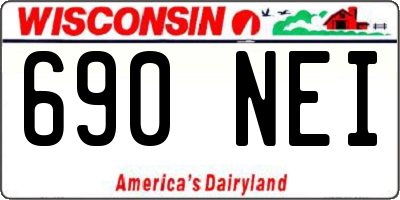WI license plate 690NEI