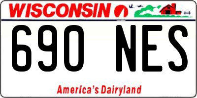 WI license plate 690NES