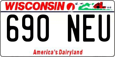 WI license plate 690NEU