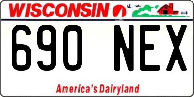 WI license plate 690NEX