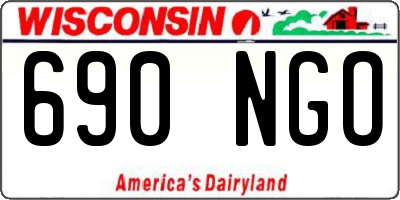 WI license plate 690NGO