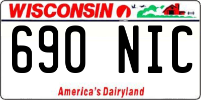 WI license plate 690NIC