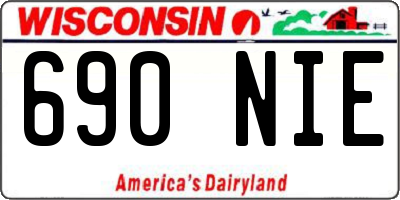 WI license plate 690NIE