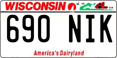 WI license plate 690NIK