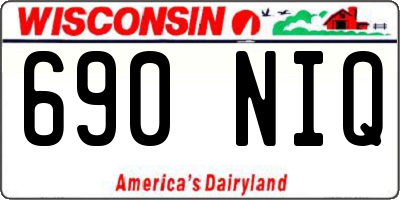 WI license plate 690NIQ