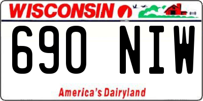 WI license plate 690NIW