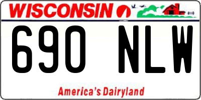 WI license plate 690NLW