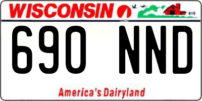 WI license plate 690NND