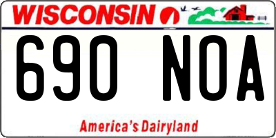 WI license plate 690NOA