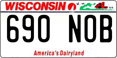 WI license plate 690NOB