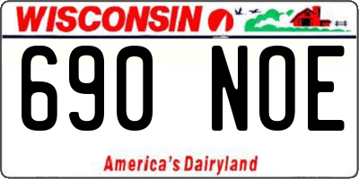 WI license plate 690NOE
