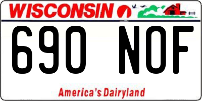 WI license plate 690NOF