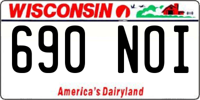 WI license plate 690NOI