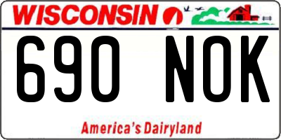 WI license plate 690NOK